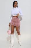 Women Lace Up Bodycon Mini Skirt