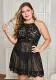 Plus Size Women lace Halter Neck Nightdress Sexy Lingerie