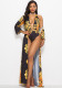 Fashion Sexy Print Cape + Bikini Two Pieces Swimsuit