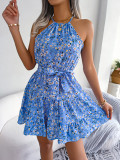 Spring/Summer Casual Ruffled Swing Floral Dress Beach Dress