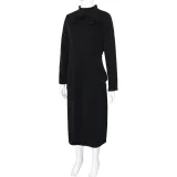 Classic Autumn Winter Women's Plus Size Dress Bow Knot Long Sleeve Dress