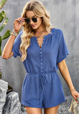 Solid Color Jumpsuit Women's Summer Home Casual Rompers