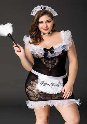 See-Through Maid Sexy Lingerie Plus Size Maid Sexy Temptation Uniform