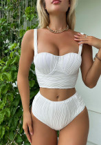 Sexy Solid Two Pieces High Waist Swimsuit