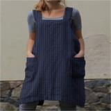 Spring Linen Apron Long Apron Loungewear Loose Long Dress