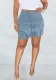 Women's Wash Stylish Street Irregular High Waist Stretch Hakata Denim Shorts