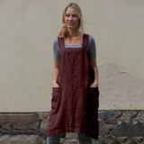 Spring Linen Apron Long Apron Loungewear Loose Long Dress