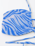 Women's Striped Print Two Pieces Bikini Swimsuit Three-Piece Swimwear