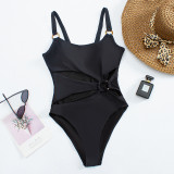 High sexy one piece swimsuit solid color ladies bikini