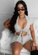 Women's Clothing Sexy Solid Color Lace-Up Suit