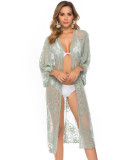Women's lace mesh bikini with cardigan Holidays style beach cover-up
