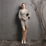 Mini Evening Dress Dinner Party Formal Party Sexy Nightclub Girl Chic Elegant Short Dress