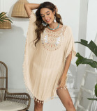 Women's Ruffle Dress Women's Hand Crochet Patchwork Fringe Beach Bikini Cover Up