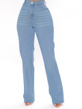 Jeans Women's Fashion Casual Denim Straight Leg Pants