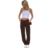 Autumn Women's Street Retro Style Pocket Loose Denim Pants