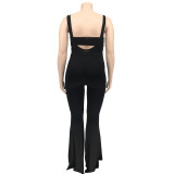 Women's Clothing Solid Color Fashion Sexy Two-Piece Jumpsuit Set