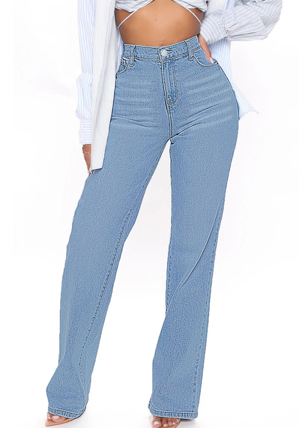 Jeans Women's Fashion Casual Denim Straight Leg Pants