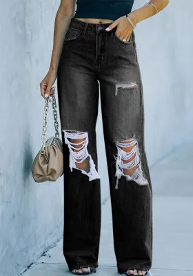 Women's Denim Pants Fall Street Ripped Jeans