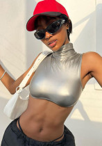 Women's Summer Fashion Slim Fit Sleeveless Crop Strapless Top