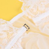 Plus Size sexy pajamas suspenders irregular slit lace See-Through sexy night dress