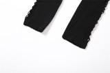 Summer Women's Sexy Hollow See-Through Short Sleeve High Waist Tight Fitting Knitting Jumpsuit Women