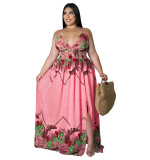 Plus Size Ladies Spring Off Shoulder Strap Dress