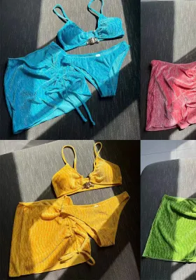 Summer Three-Piece luxury bikini skirt swimsuit