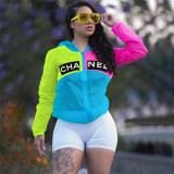 Women's fashion multi-color bright sun protection clothing Jacket