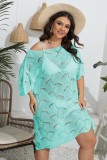 Bikini Cover Up Plus Size Women's Sexy Off Shoulder Cutout Knit Beach Dress