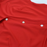 polo collar button up high waist a-line summer short-sleeved dress