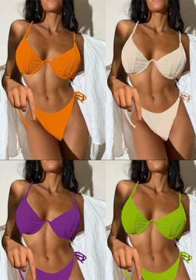 Women Solid Two Pieces Sexy Swimwear