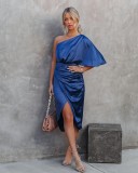 Women Sexy Single Sleeve Irregular Dress
