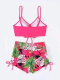 Swimsuit Ladies Sexy Two Pieces High Waist Bikini Leaf Print Swimsuit