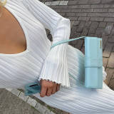knitting dress Casual Slim Waist V-neck Wide Ribbed Slim Fit long dress