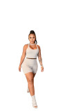 Summer women's solid color two-piece fashion sportswear