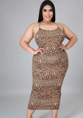 Summer Plus Size Women's Camisole Print Casual Dress