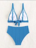 Solid Color Two Pieces Sexy Triangle Bikini Female Swimsuit