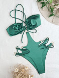 One-piece swimsuit Lace-Up bikini female hollow swimwear