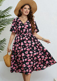 Summer Print Slim Waist Slim Fit Fashion Dress Women