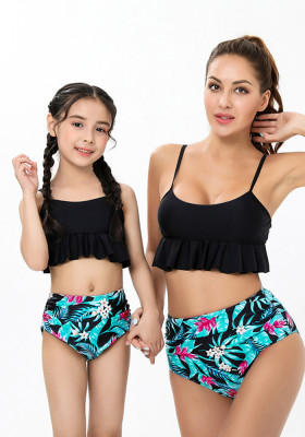 Parent-child swimwear bikini print Two Pieces children's swimwear mother and daughter bikini