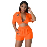 Women's Clothing Sexy T-Shirt Print Short Sleeve Two-Piece Set