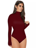 Body Shaper Basic Sexy Waist Support Slim Solid Color Long Sleeve High Neck Slim Jumpsuit Women