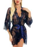 Sexy Lingerie Women'S Sexy Temptation Lace Robe Nightgown Mesh Pajamas