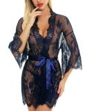 Sexy Lingerie Women'S Sexy Temptation Lace Robe Nightgown Mesh Pajamas