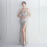 Women V-neck Formal Party Evening Dress