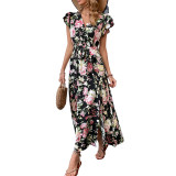 Women Summer Holidays Slit Floral Dress