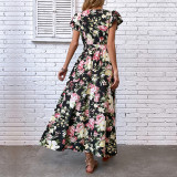Women Summer Holidays Slit Floral Dress