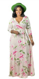 Plus Size Women Casual Print Maxi Dress