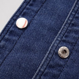 WomenSummer Solid Button Pocket Denim Short