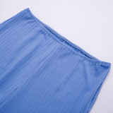 Women's Summer Solid Halter Neck Top + Pant Casual Set